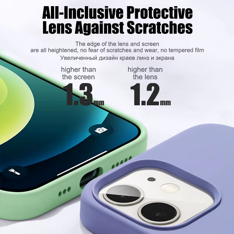 Original Liquid Silicone Phone Case for Iphone 15 14 11 12 13 Pro Max XR XS 7 8 plus SE Luxury Shockproof Back Cover Accessories