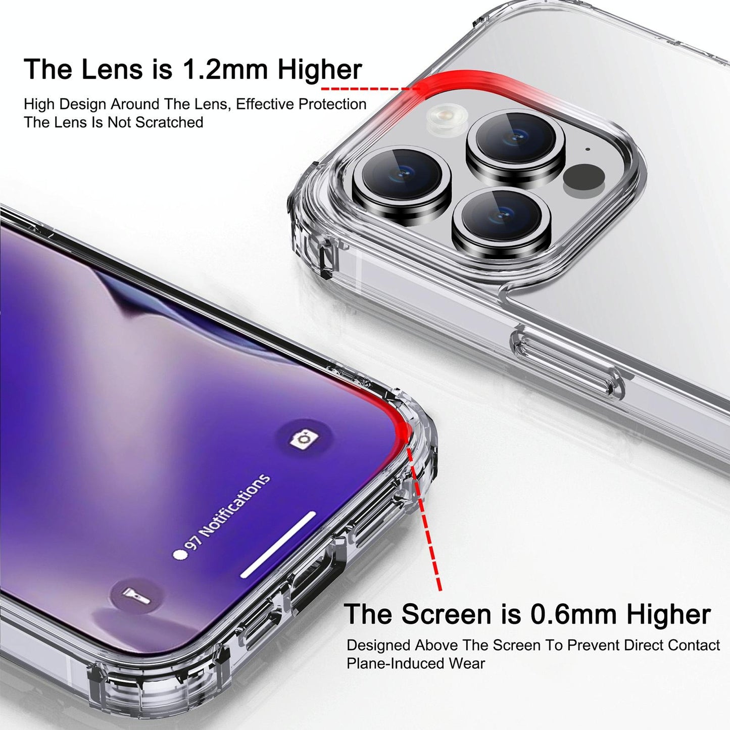 NNEIDS Crystal Clear Shockproof Phone Case For Iphone 15 By Ipaky