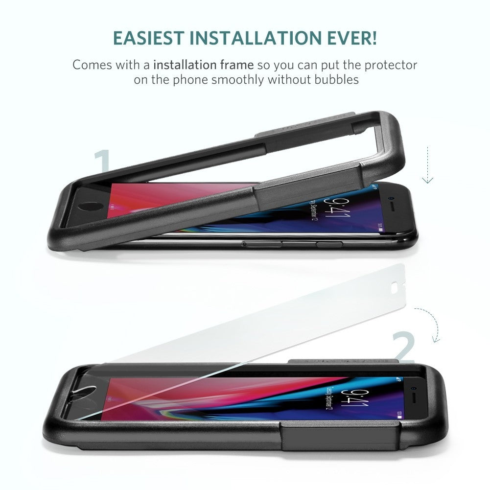 NNEDSZ 2.5D Round Edge HD Screen Protector, 2 Pack Tempered Glass For iPhone 7/8 Plus 5.5 inch 60395