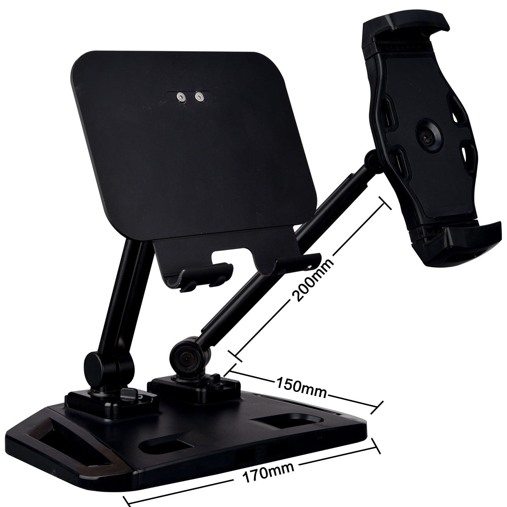 NNEDSZ Universal and Adjustable Double Arm Stand Holder White-2