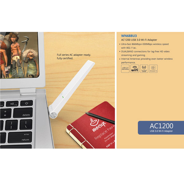 NNEDSZ WINSTAR WIRELESS AC1300M DUAL BAND USB 3.0 ADAPTER-2