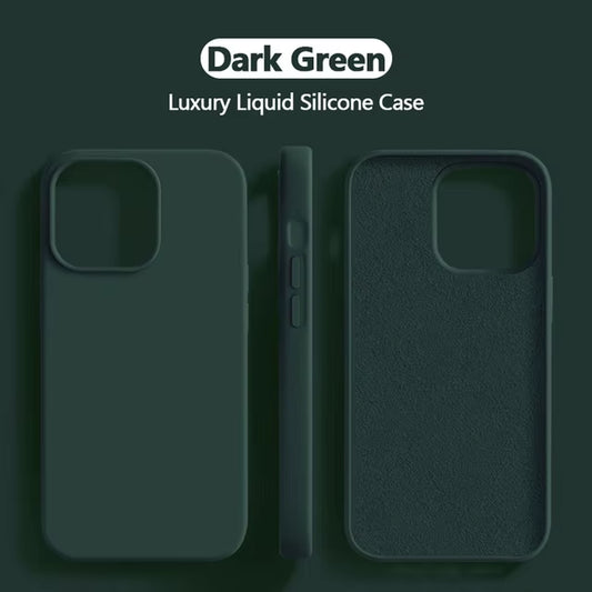 Original Liquid Silicone Phone Case for Iphone 15 14 11 12 13 Pro Max XR XS 7 8 plus SE Luxury Shockproof Back Cover Accessories