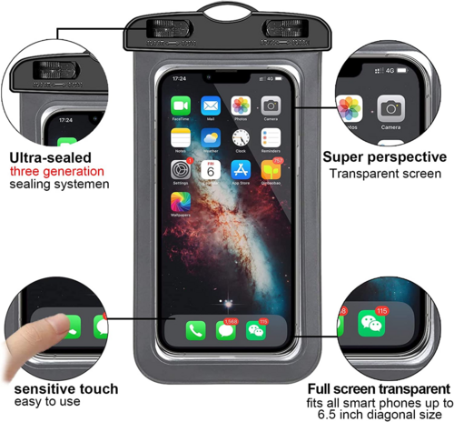 3 Pack Waterproof Floating Cell Phone Pouch Dry Bag Case Cover For