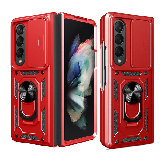 NNEDSZ Samsung Galaxy Z Fold 4 Tpu Pc Case With Sliding Camera Cover - Red