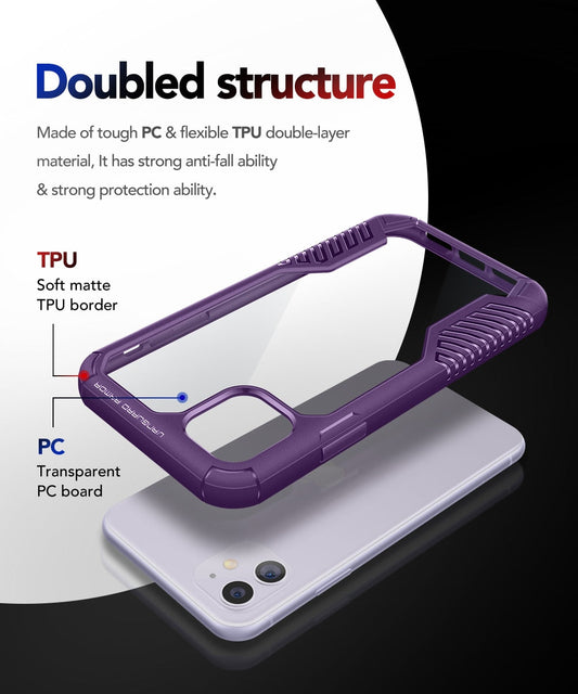 TPU Case For iPhone 11 Case Rugged Cell Phone Cases Heavy Duty Shockproof Drop Protection Cover For iPhone 11 6.1 Inch